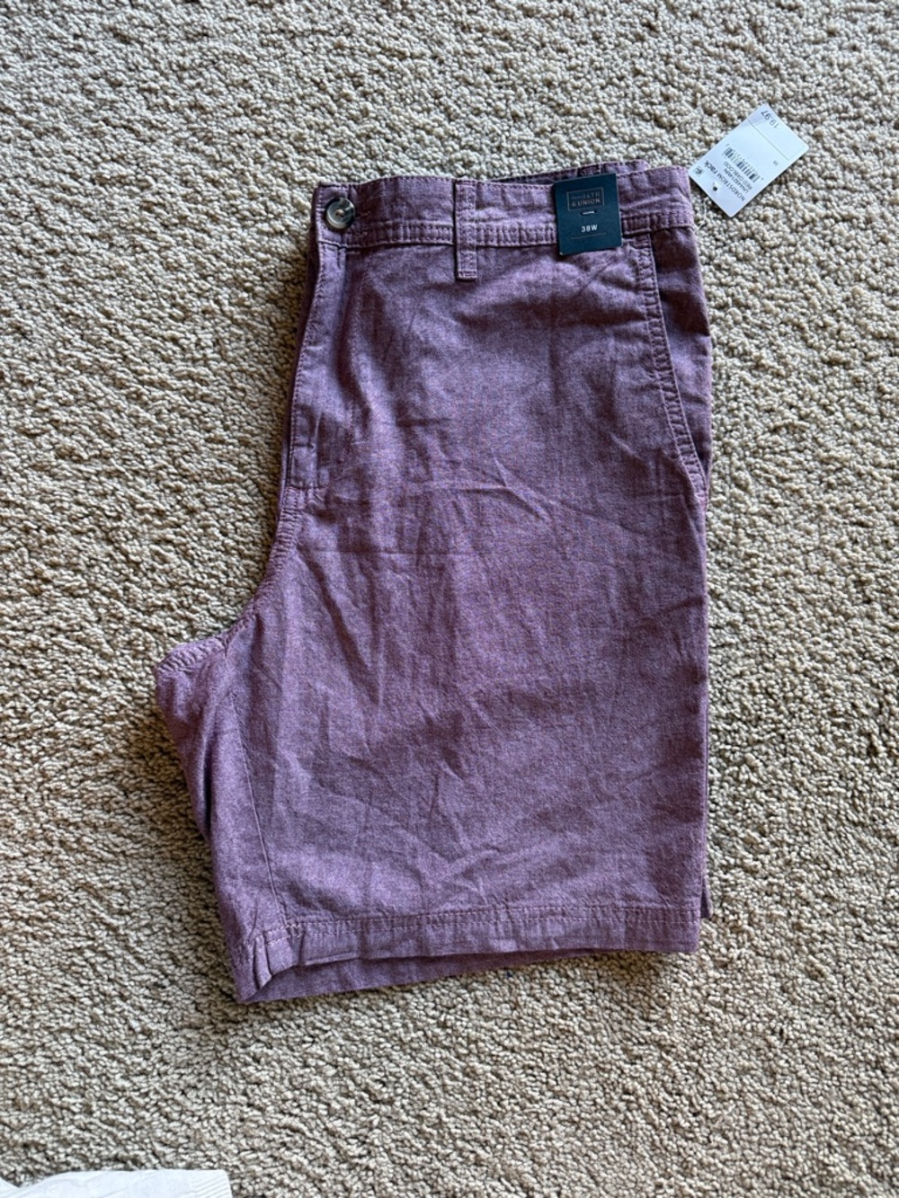14th & Union Men's Cotton Shorts in Dusty Mauve Size 38
